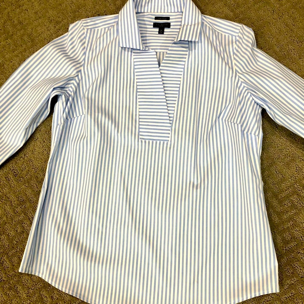 Talbots Blue & White Stripe blouse